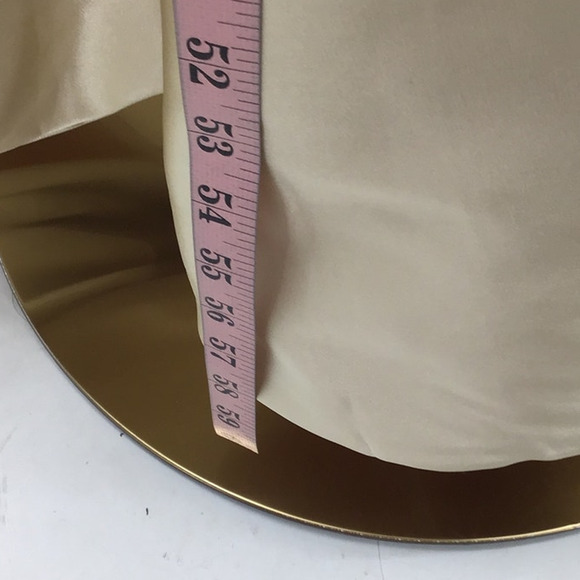 FORMAL SZ 6 S Cream Satin Flutter Sleeve Wrap Bridesmaid Maxi Dress NEW B24 - Picture 4 of 8